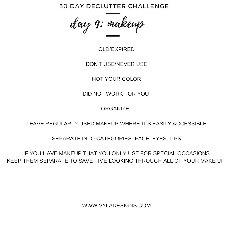 30 DAY DECLUTTER CHALLENGE – MAKE UP